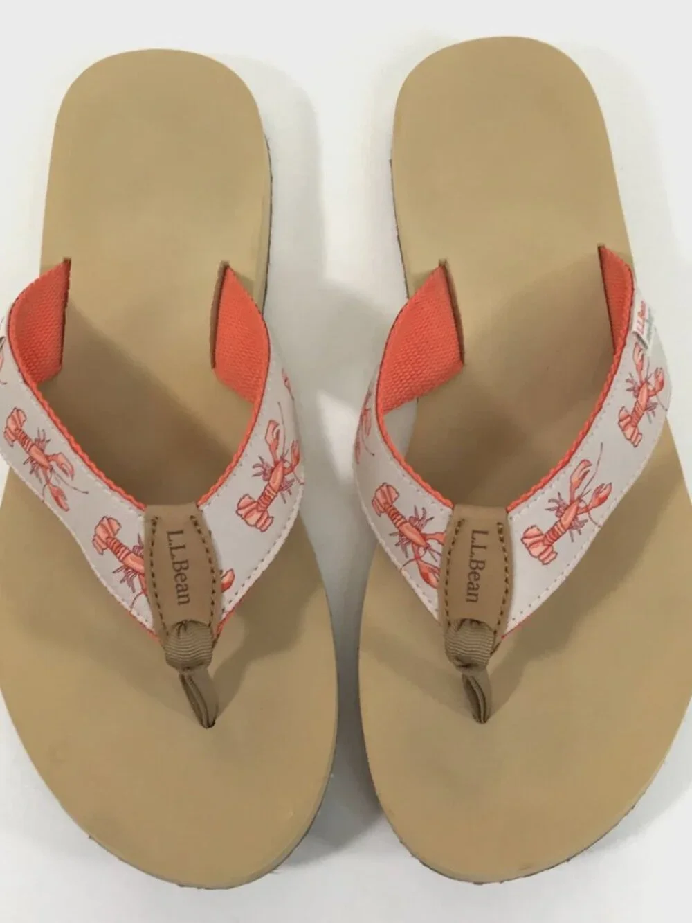 L.L.Bean x Sara Fitz Maine Isle Lobster Flip-Flops Size 10